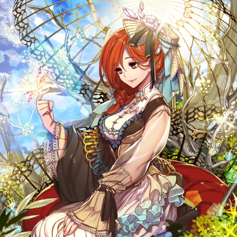 Red-haired Girl with Butterfly — Orange