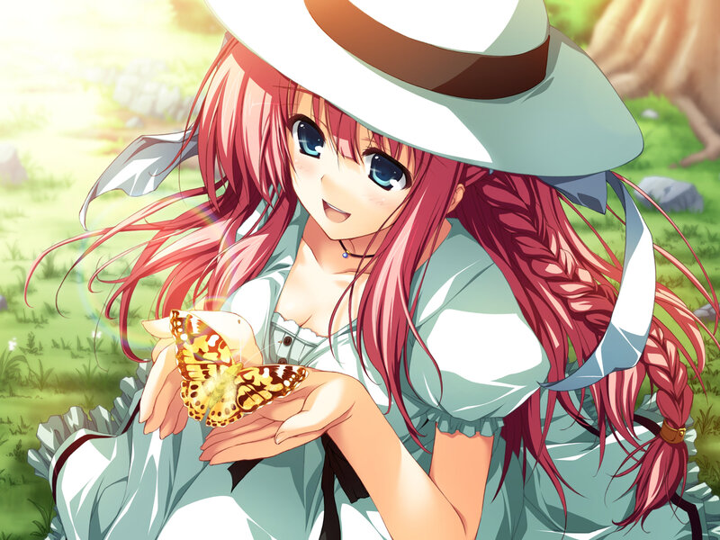 Red-haired Girl with Butterfly — Pink