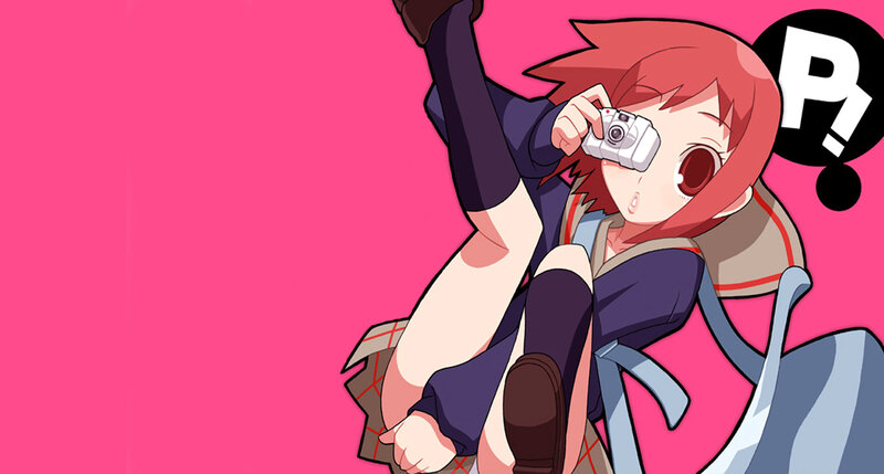 Red-haired Girl with Camera — Pink