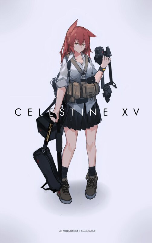 Red-haired Girl with Camera — White