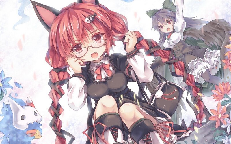 Red-haired Girl with Cat Ears — Pink