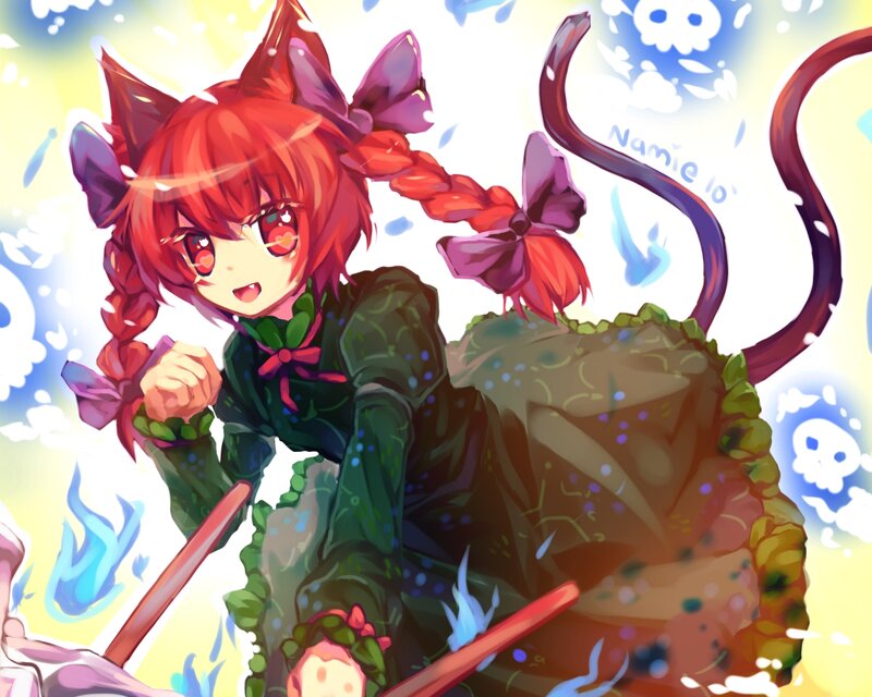 Red-haired Girl with Cat Ears — Red, Playful, Anime