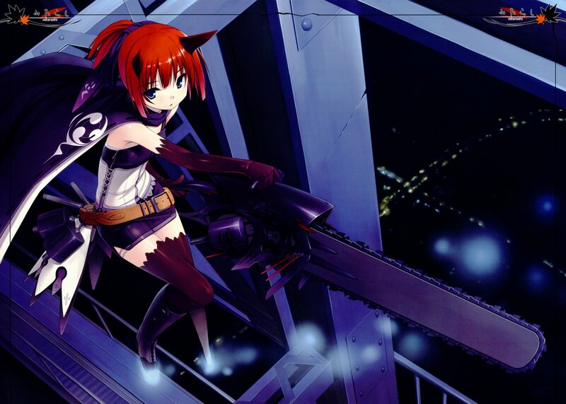 Red-haired Girl with Chainsaw — Purple, Dramatic