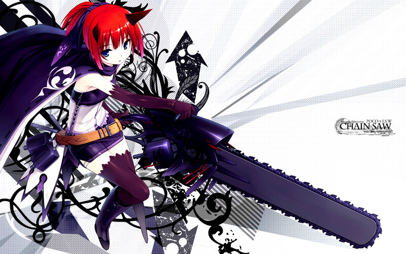 Red-haired Girl with Chainsaw — Purple