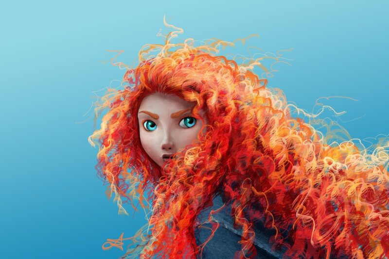 Red-haired Girl with Curly Hair