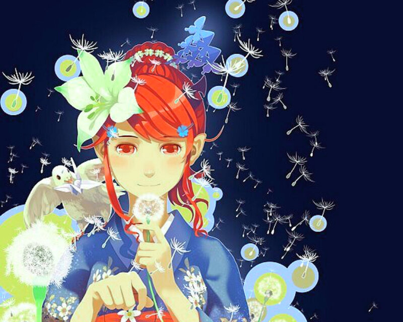 Red-haired Girl with Dandelion