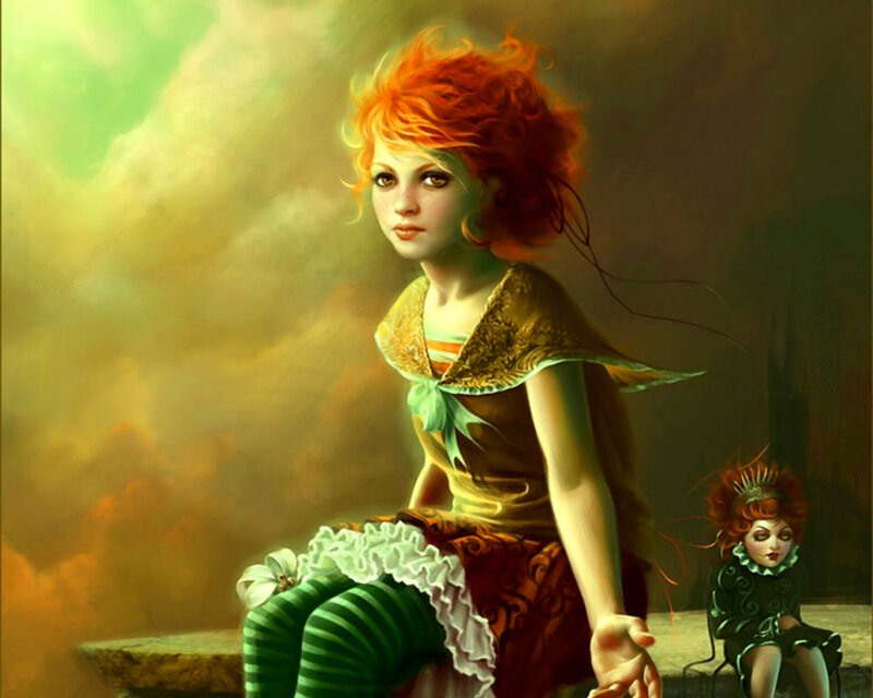 Red-haired Girl with Doll