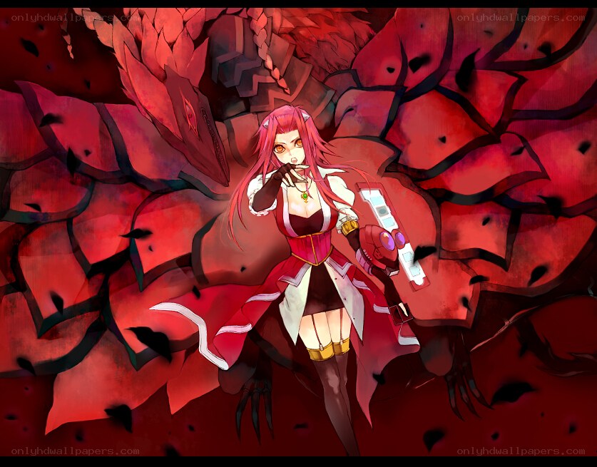 red-haired girl with dragon
