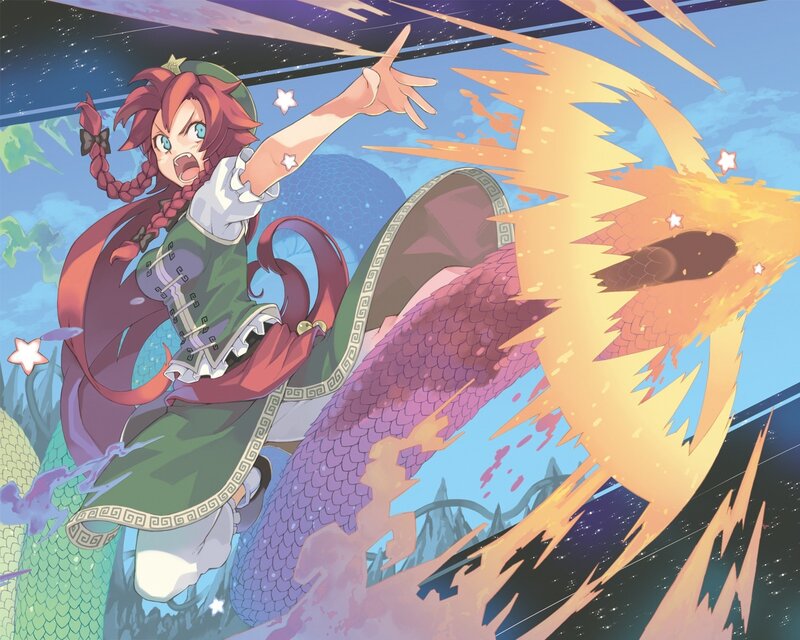 Red-haired Girl with Dragon — Blue