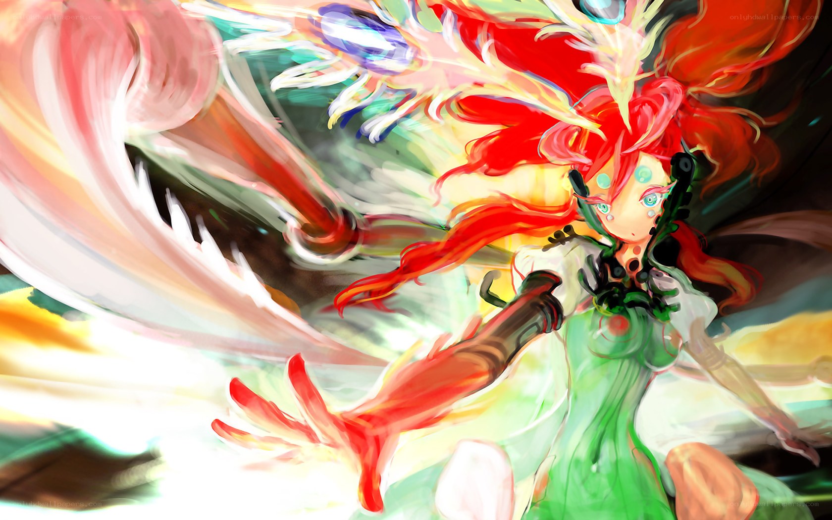 red-haired girl with energy attack