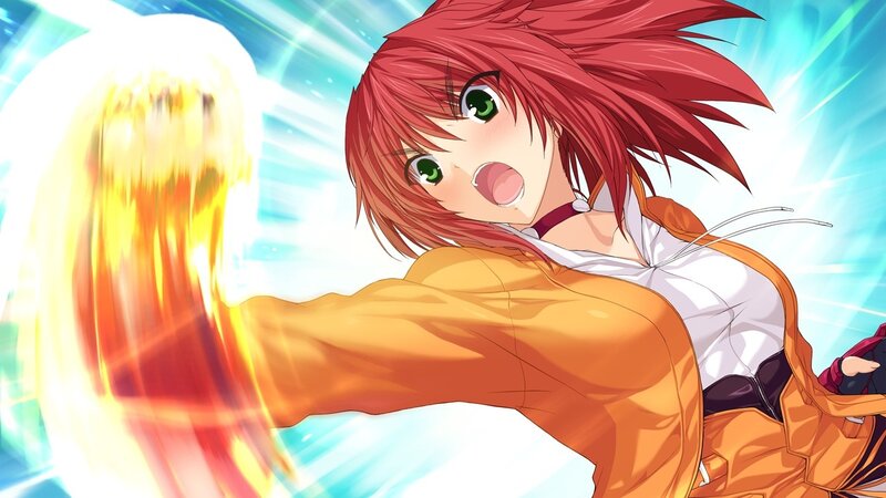 red-haired girl with fire attack