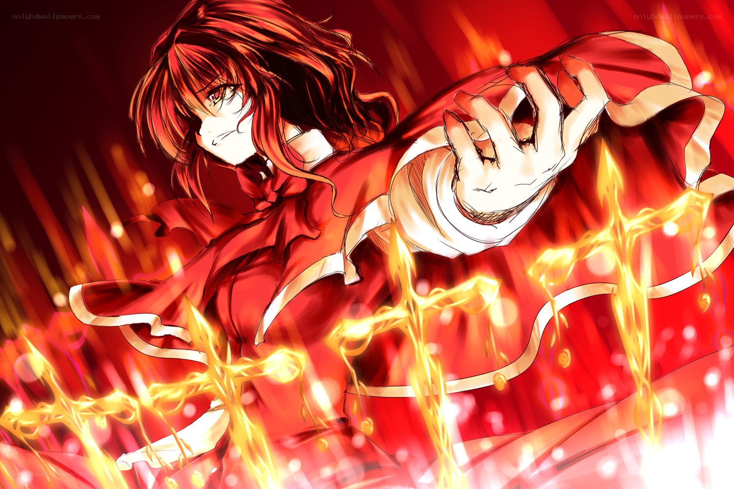 red-haired girl with fire magic