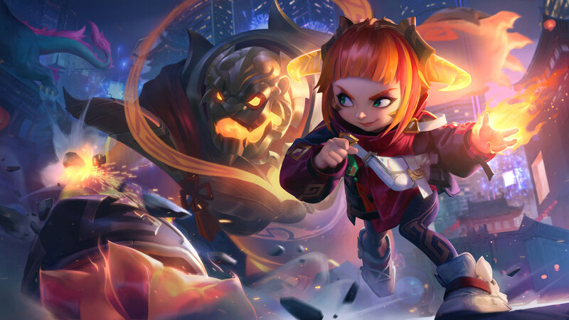 Red-haired Girl with Fire — Orange