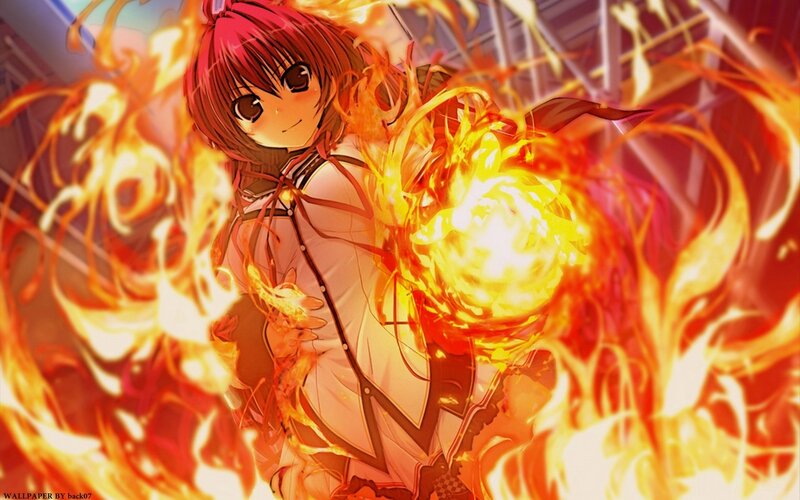 Red-haired Girl with Fire