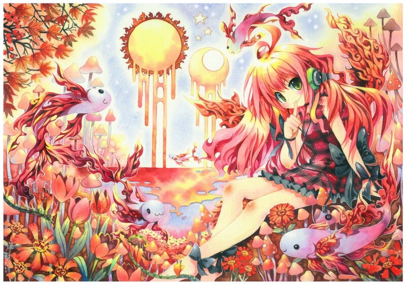 Red-haired Girl with Fish