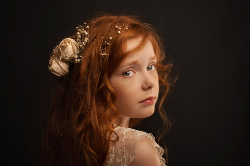 Red-haired Girl with Flowers — Red