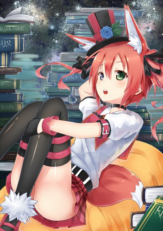 Red-haired girl with fox ears