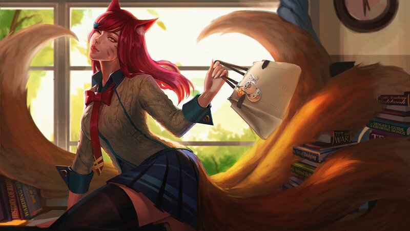 Red-haired Girl with Fox Ears — Red, Calm