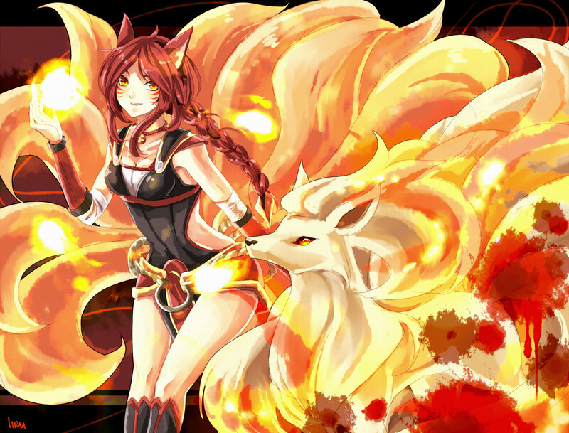 Red-haired Girl with Fox — Orange