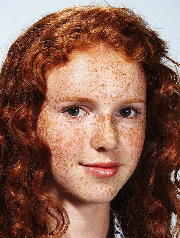 red-haired girl with freckles