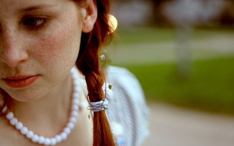 red-haired girl with freckles
