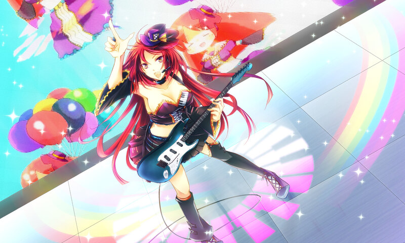 Red-haired Girl with Guitar — Pink