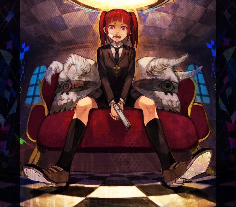 Red-haired girl with gun
