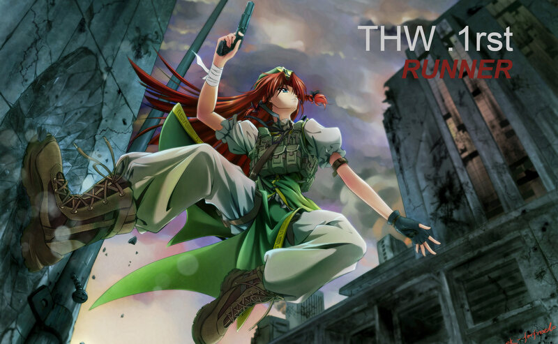 Red-haired Girl with Gun — Green
