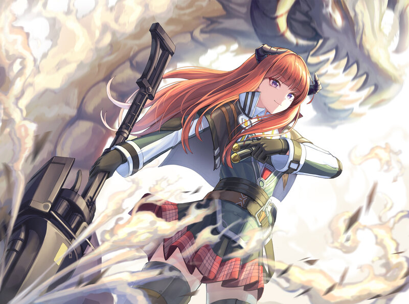 Red-haired Girl with Gun — Orange