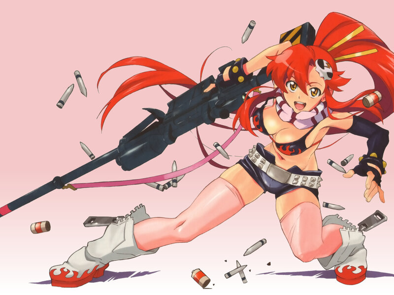 Red-haired Girl with Gun — Pink