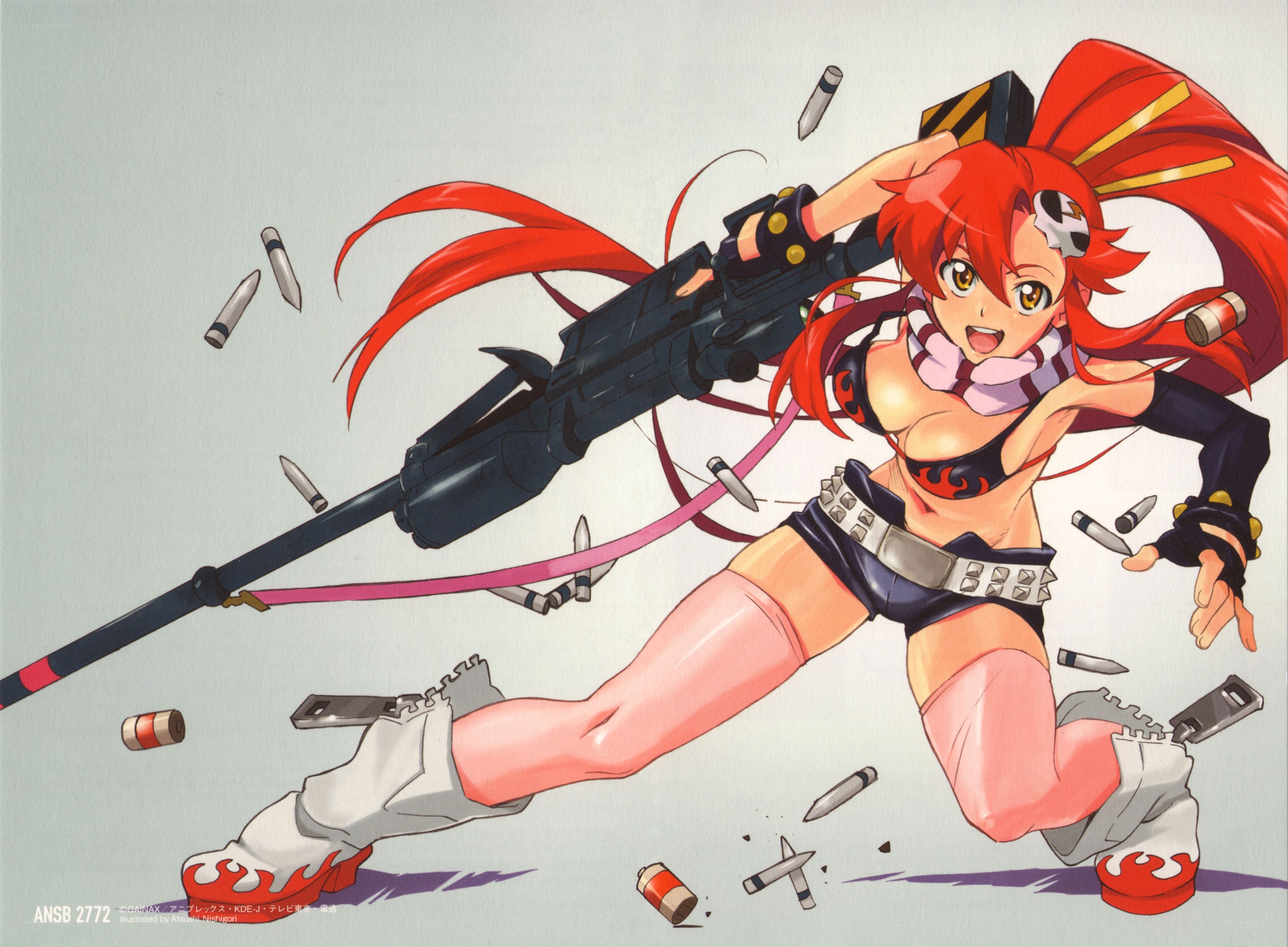Red-haired girl with gun