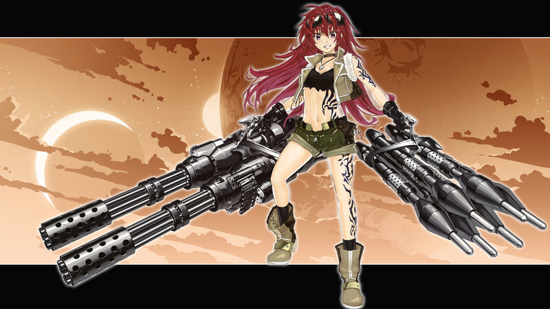 Red-haired Girl with Guns — Orange