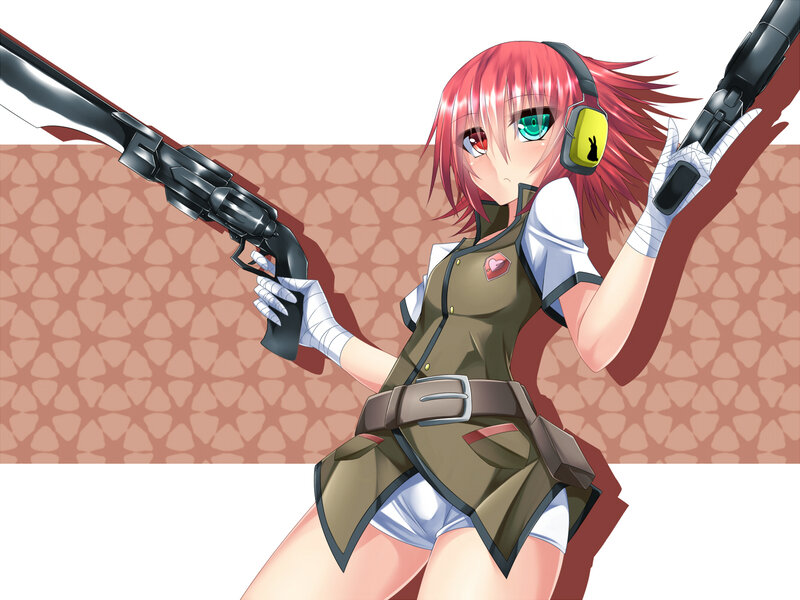 Red-haired Girl with Guns — Pink