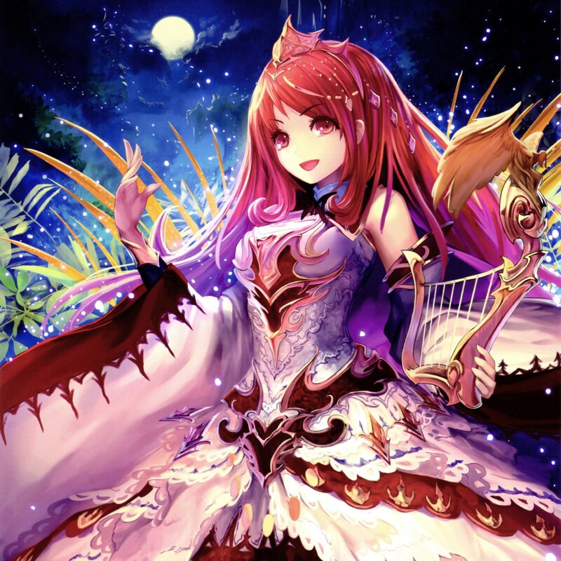 Red-haired Girl with Harp — Purple