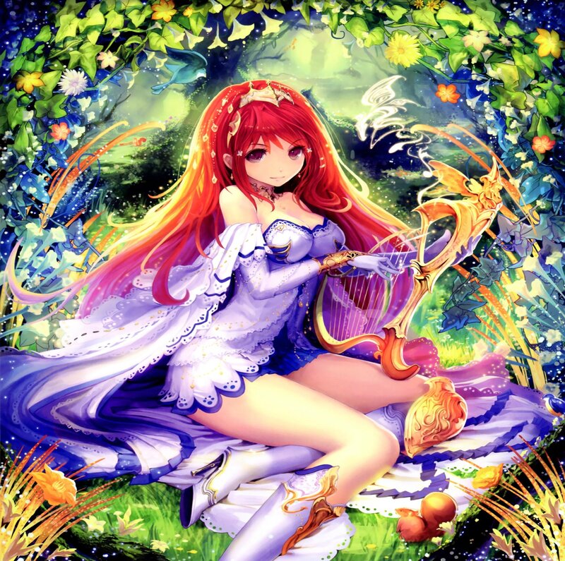 Red-haired Girl with Harp