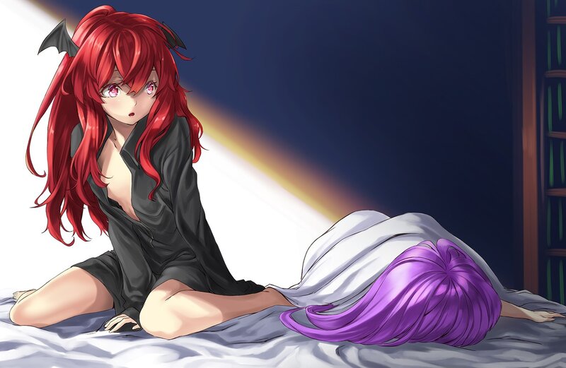 Red-haired girl with horns