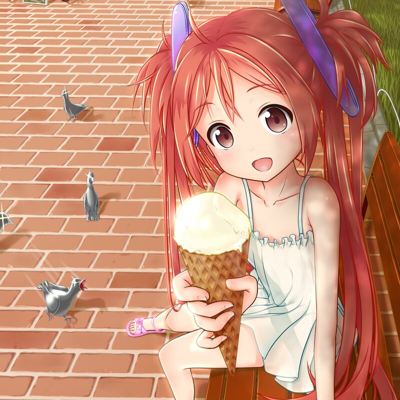 Red-haired Girl with Ice Cream