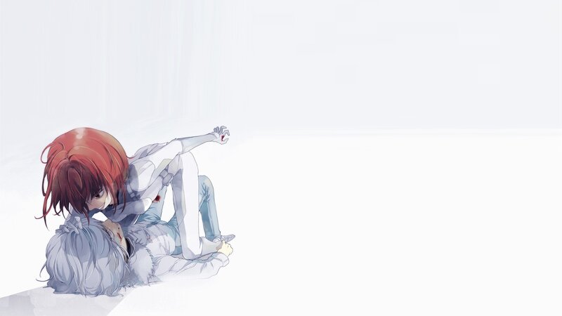Red-haired girl with injured boy