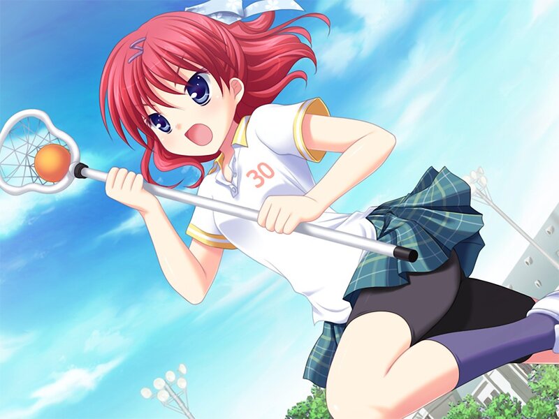 Red-haired Girl with Lacrosse Stick