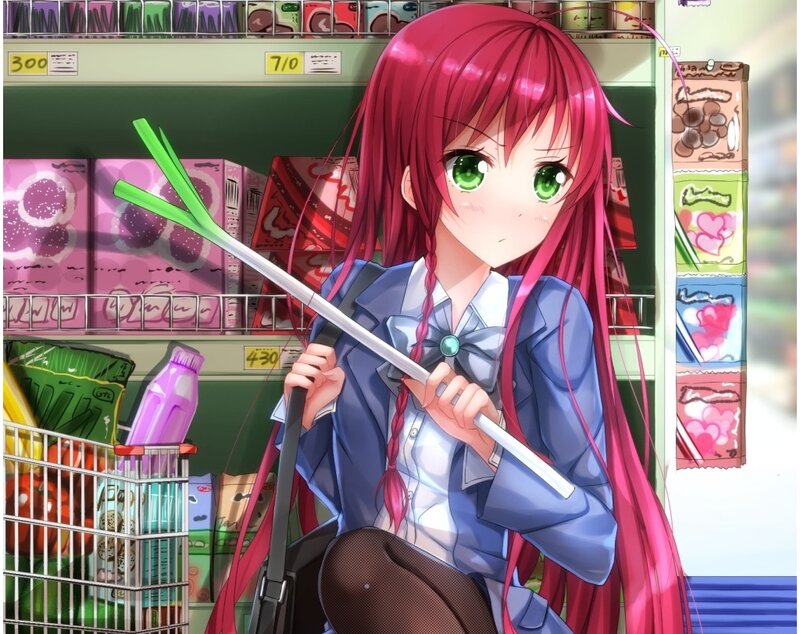 Red-haired Girl with Leek