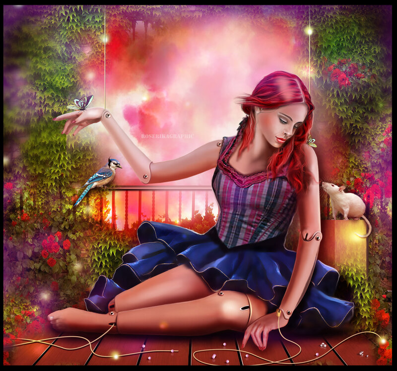 Red-haired Girl with Mechanical Limbs