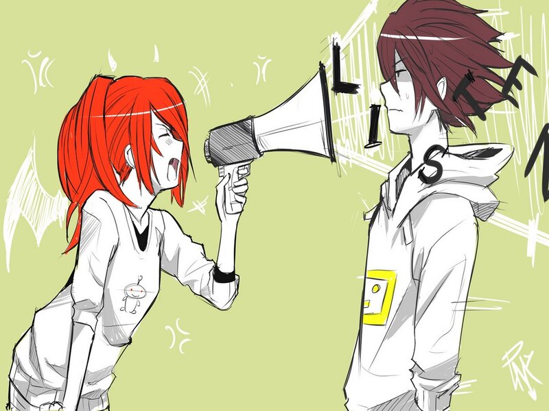 Red-haired Girl with Megaphone — Green