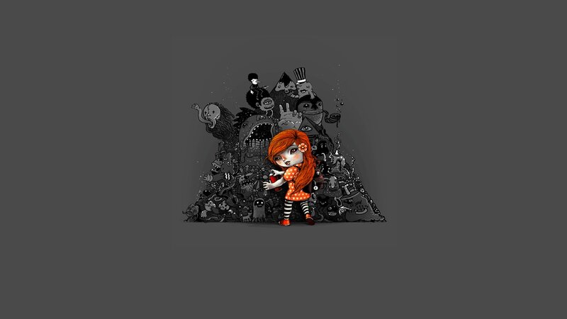 Red-haired Girl with Monsters