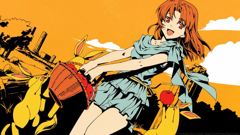Red-haired Girl with Rabbits