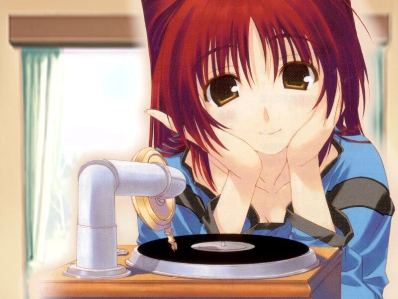 Red-haired Girl with Record Player