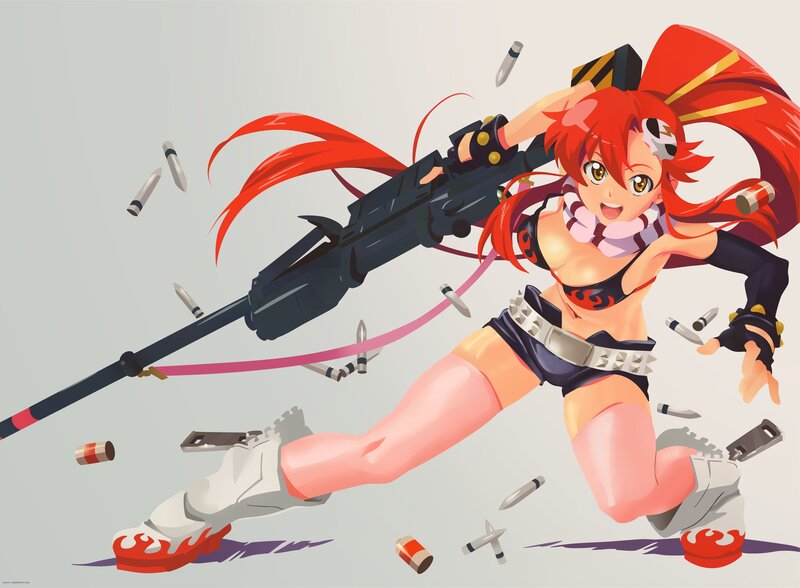 Red-haired girl with rifle