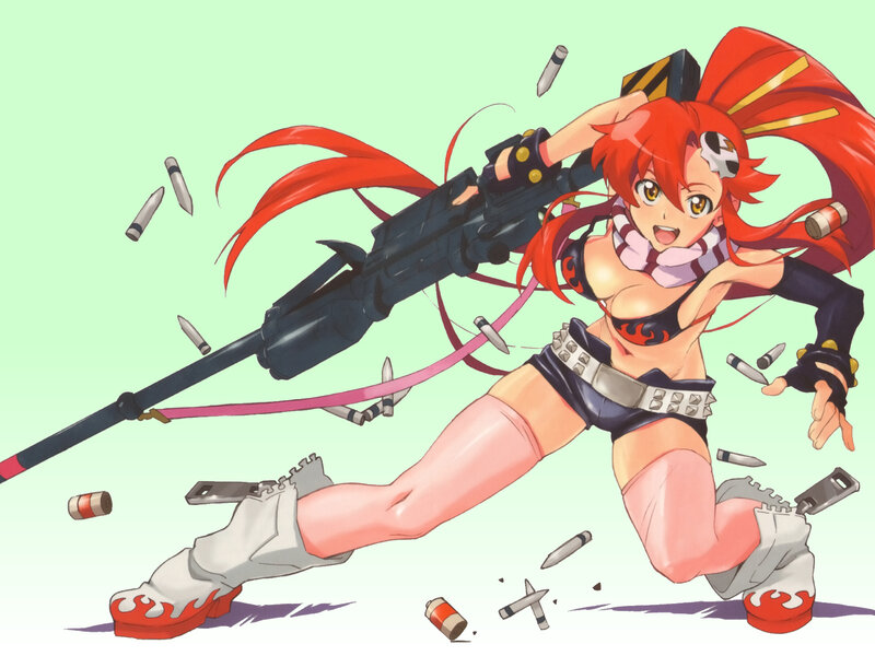 Red-haired girl with rifle