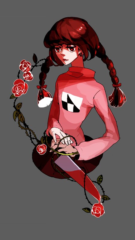 Red-haired Girl with Rose Vine