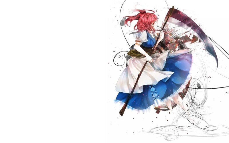Red-haired girl with scythe