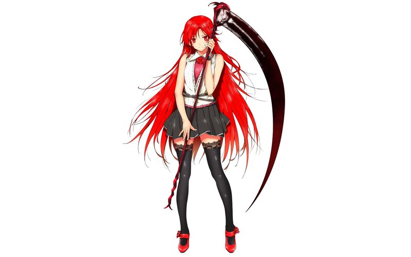 Red-haired girl with scythe